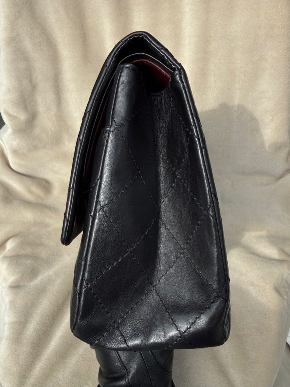 CHANEL Reissue 227 Maxi Double Flap Black Calfskin Silver HW 2008 Vintage 2.55 - Picture 11 of 14
